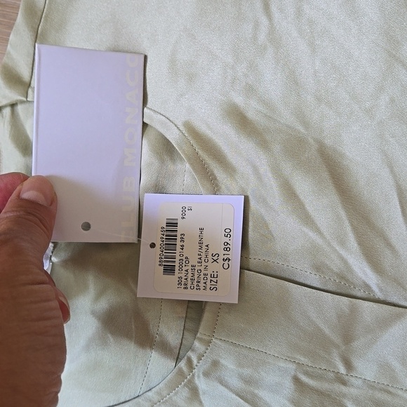 NWT CLUB MONACO SILK BLOUSE Size XS - Picture 5 of 9